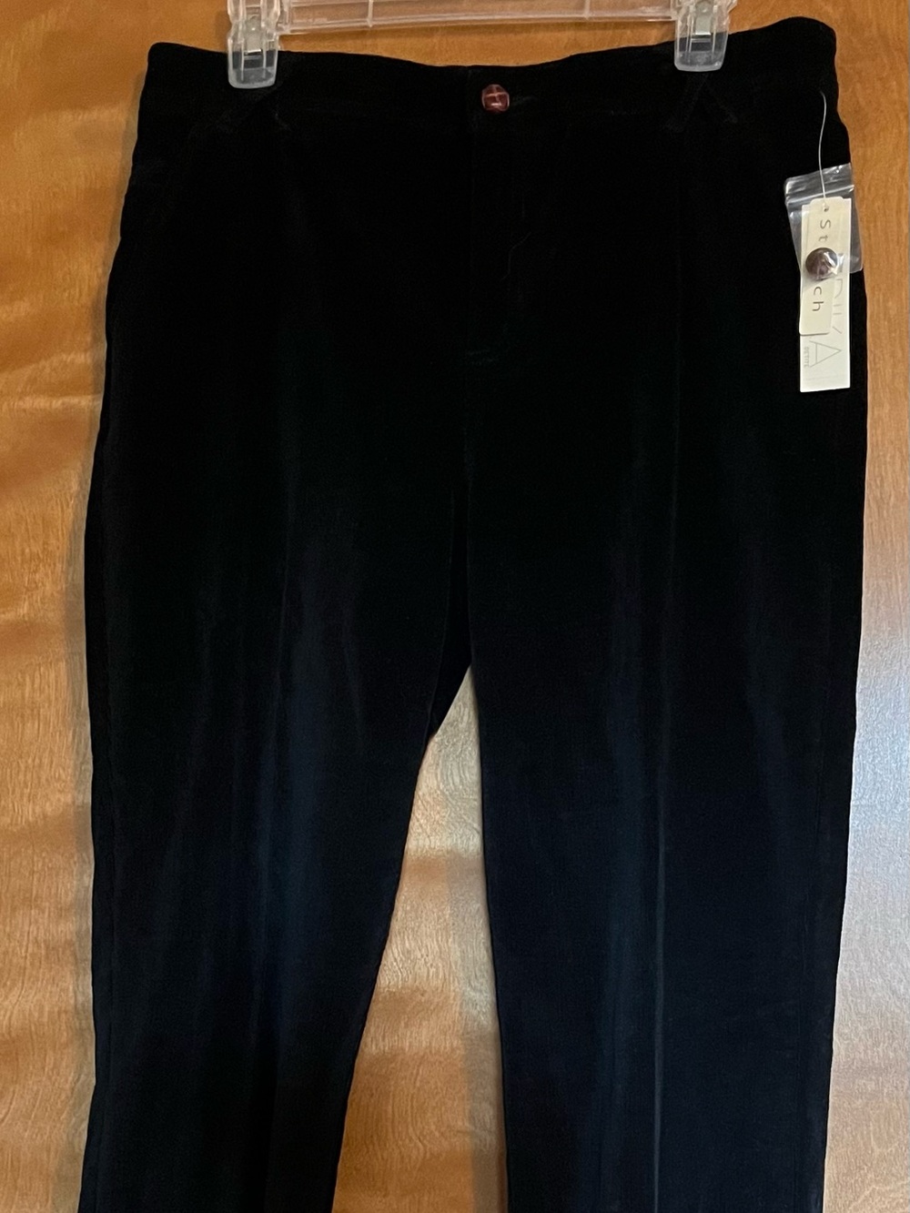 Erika Black Corduroy Straight-Leg Pants Size 10P